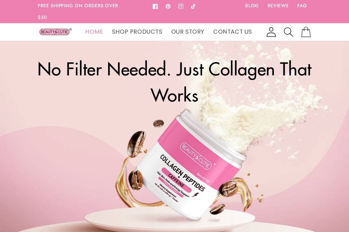 beautyandcutie.com homepage screenshot