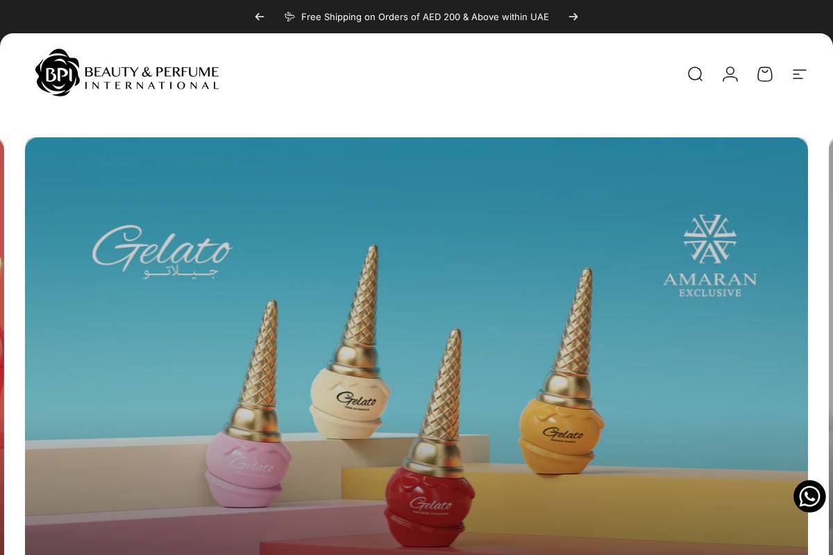beautyandperfumeintl.com homepage screenshot