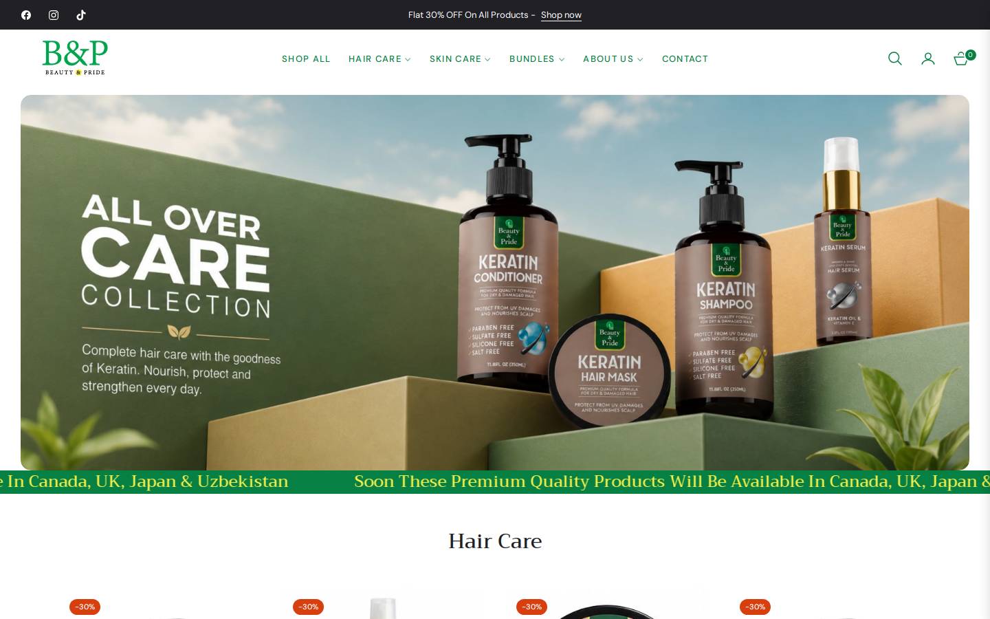 beautyandpride.com homepage screenshot