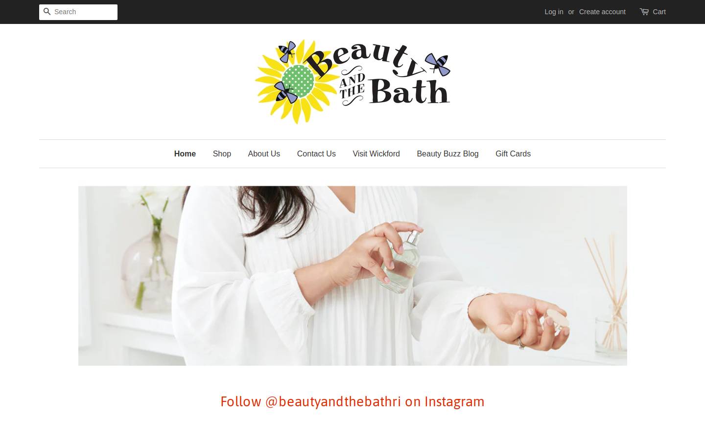 beautyandthebath.com homepage screenshot