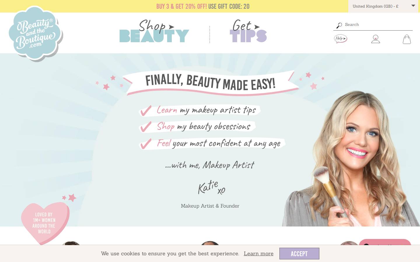 Beauty and the Boutique homepage screenshot