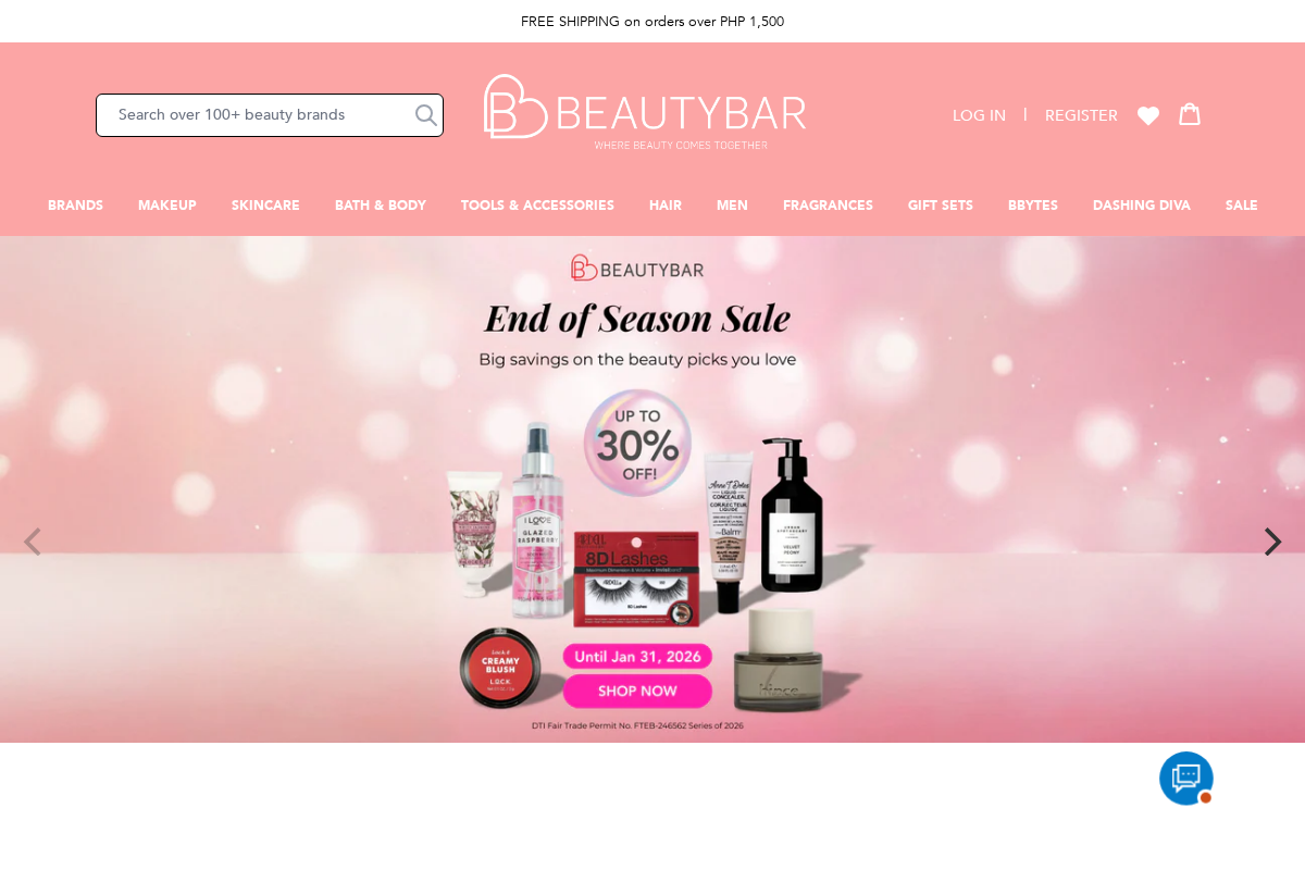 Beauty Bar homepage screenshot
