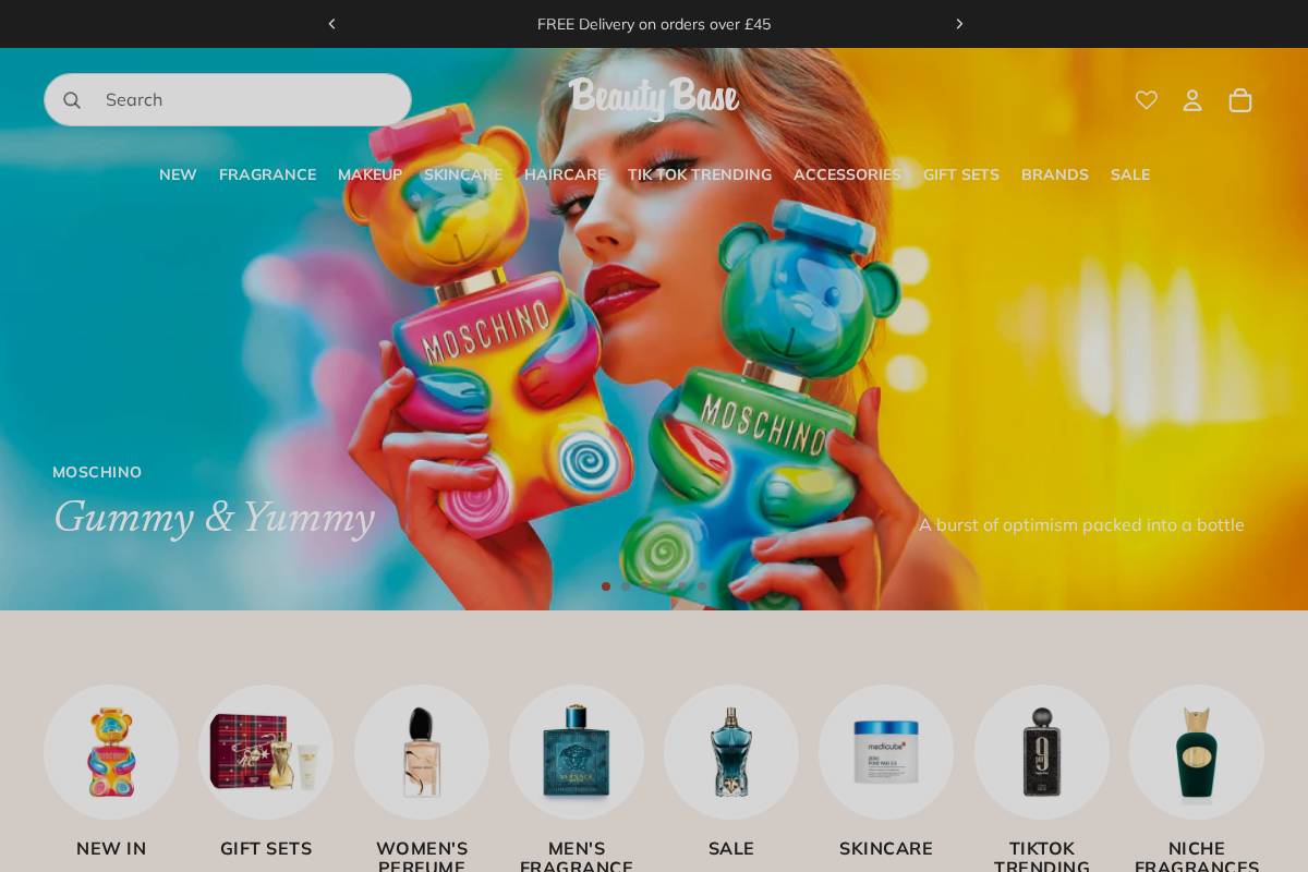Beauty Base homepage screenshot