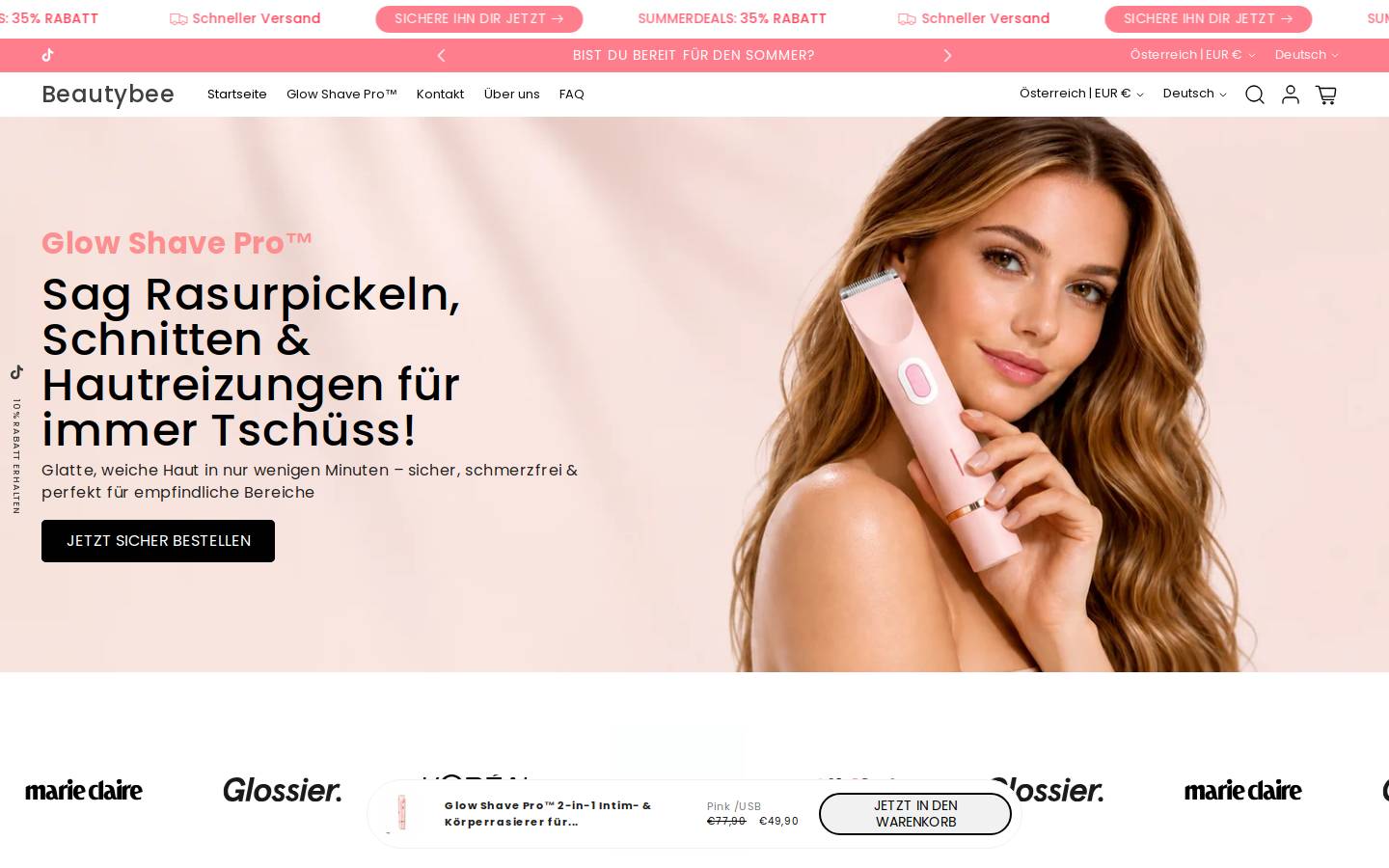 beautybee.store homepage screenshot