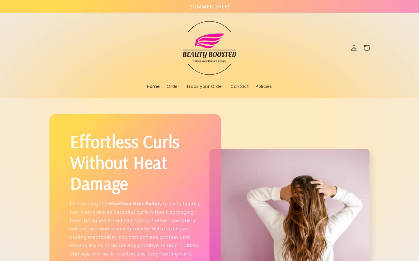 beautyboosted.com homepage screenshot