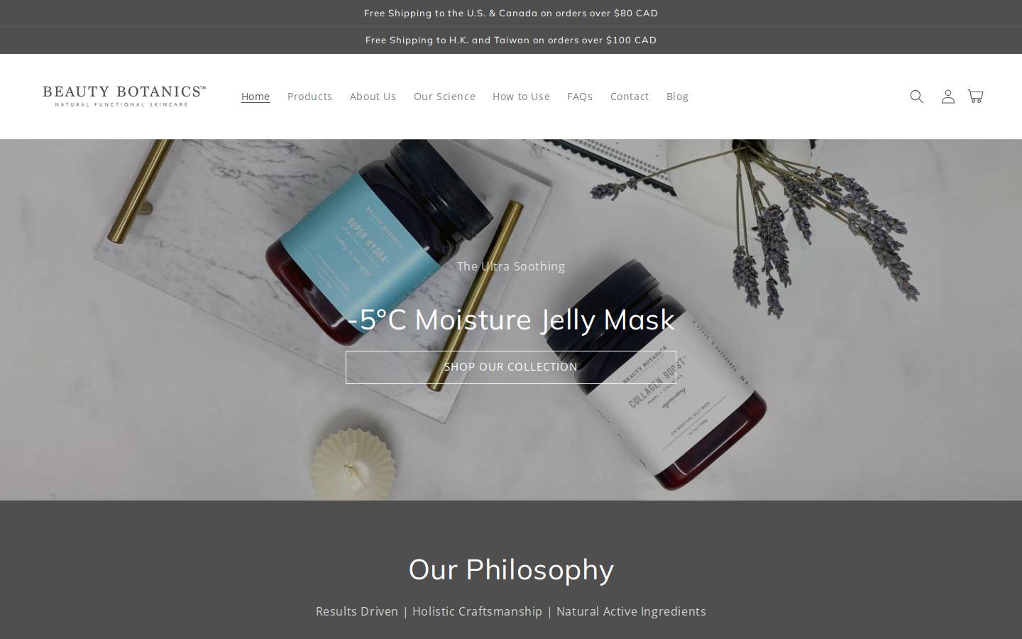 beautybotanics.ca homepage screenshot