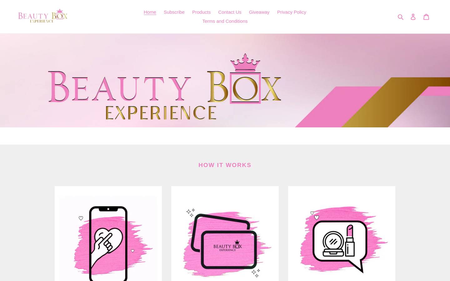 beautyboxexperience.com homepage screenshot