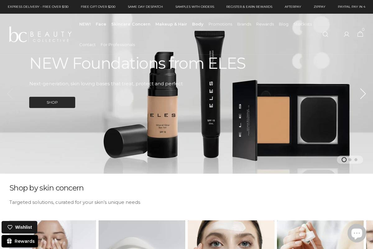 beautycollective.com.au homepage screenshot