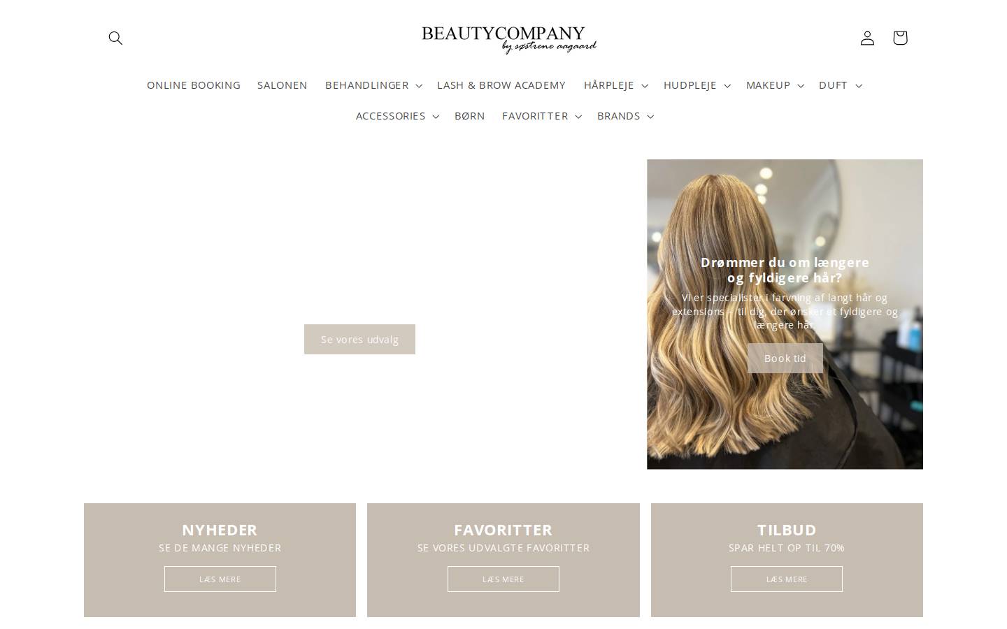 Beautycompany homepage screenshot