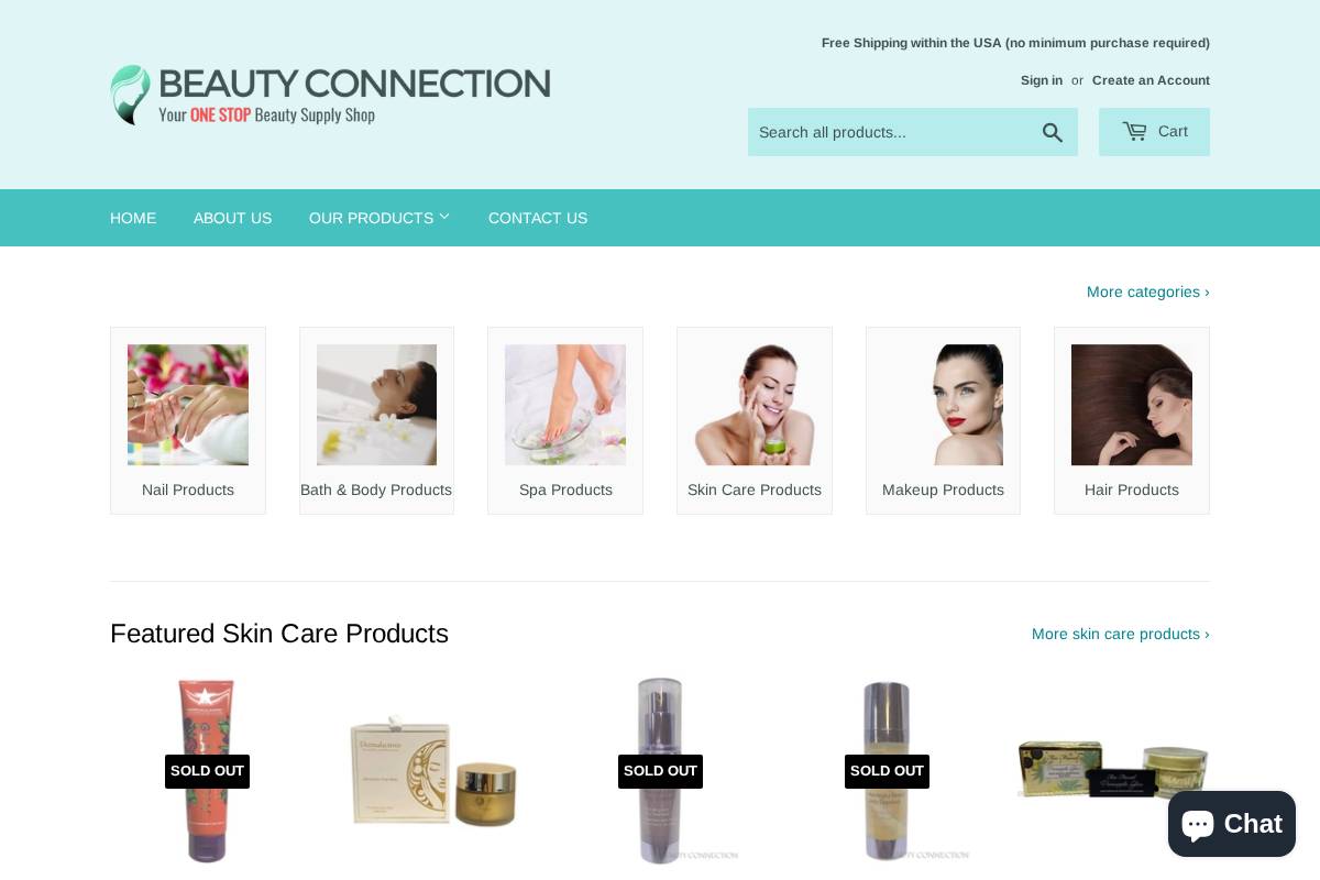 beautyconnection.net homepage screenshot