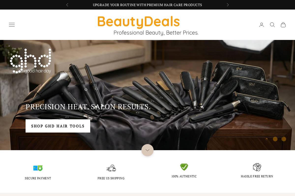 beautydeals.com homepage screenshot