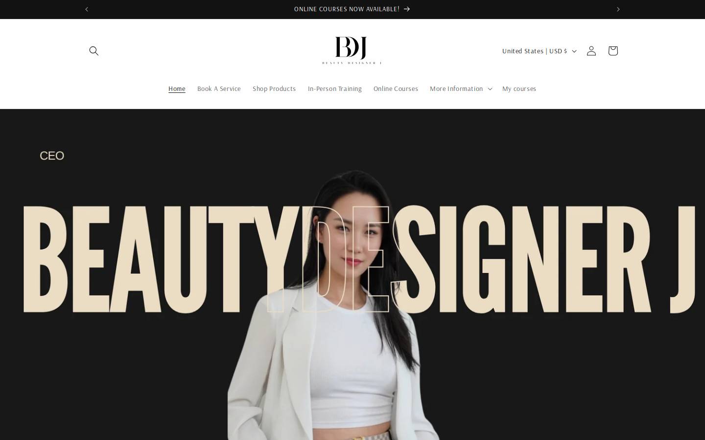 beautydesignerj.com homepage screenshot