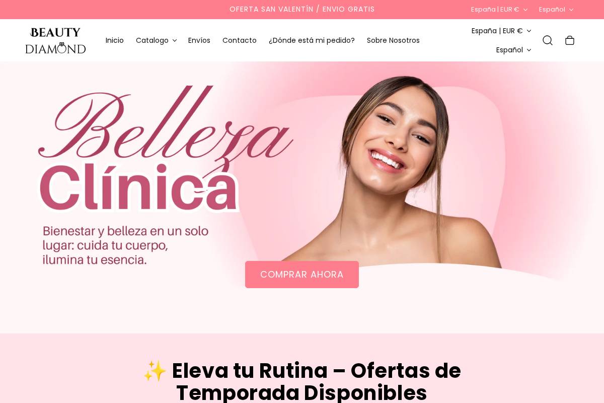 BeautyDiamond ES homepage screenshot