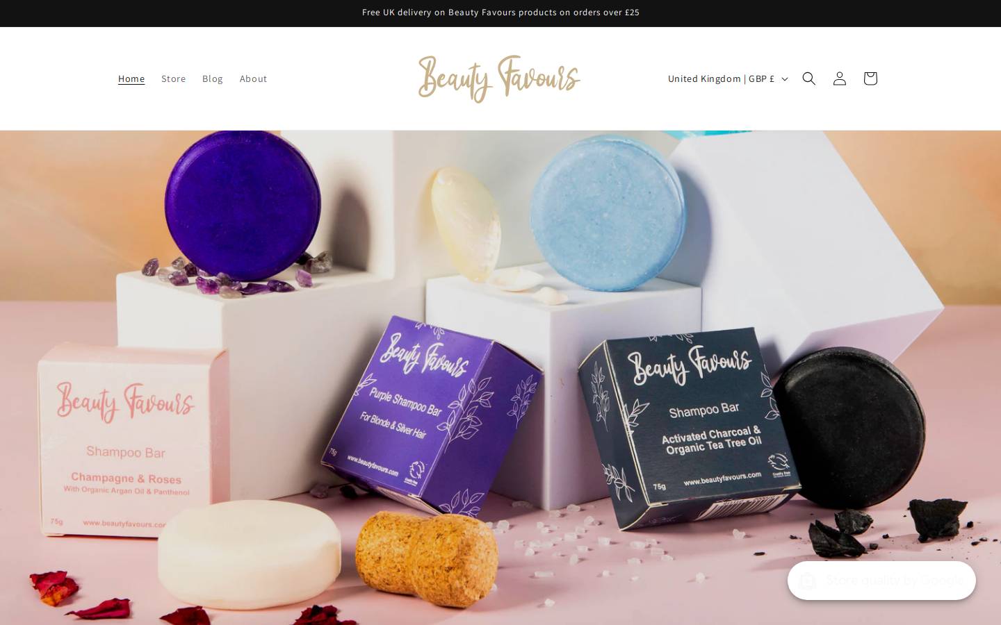 beautyfavours.com homepage screenshot