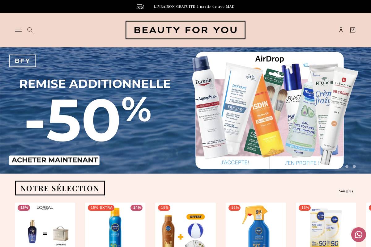 beautyforyou.ma homepage screenshot