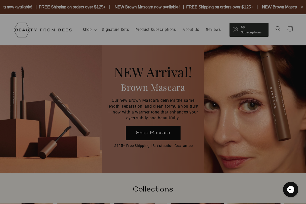 Beauty From Bees homepage screenshot