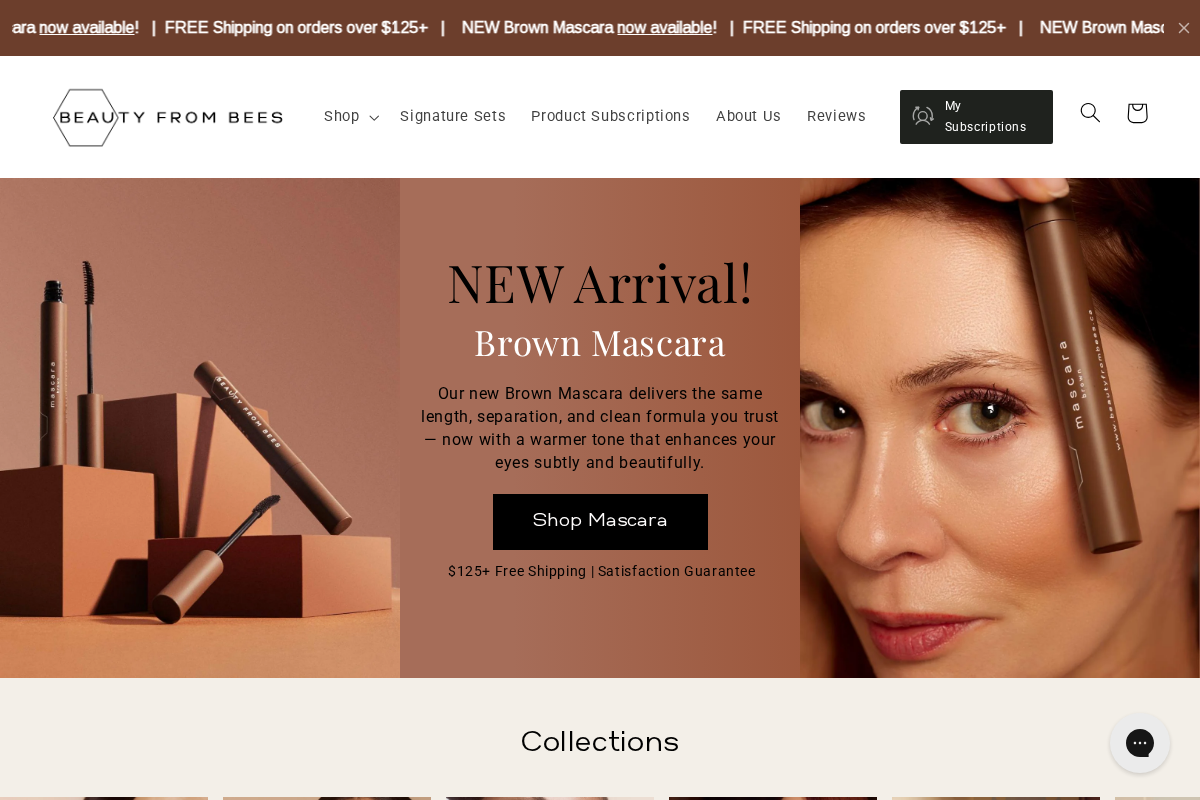 Beauty From Bees homepage screenshot