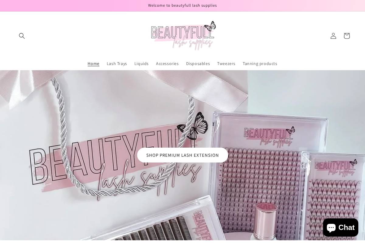 beautyfulllashsupplies.com homepage screenshot