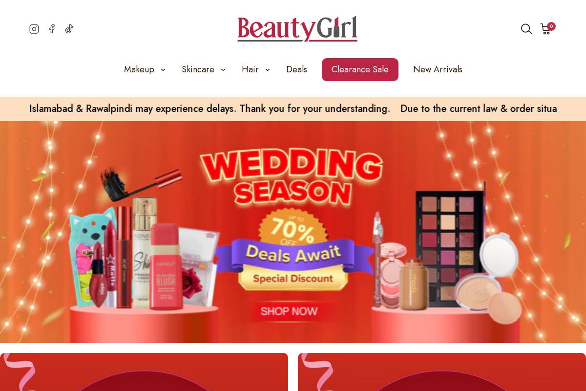 beautygirl.pk homepage screenshot
