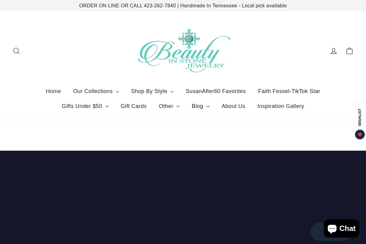 Beauty In Stone Jewelry homepage screenshot