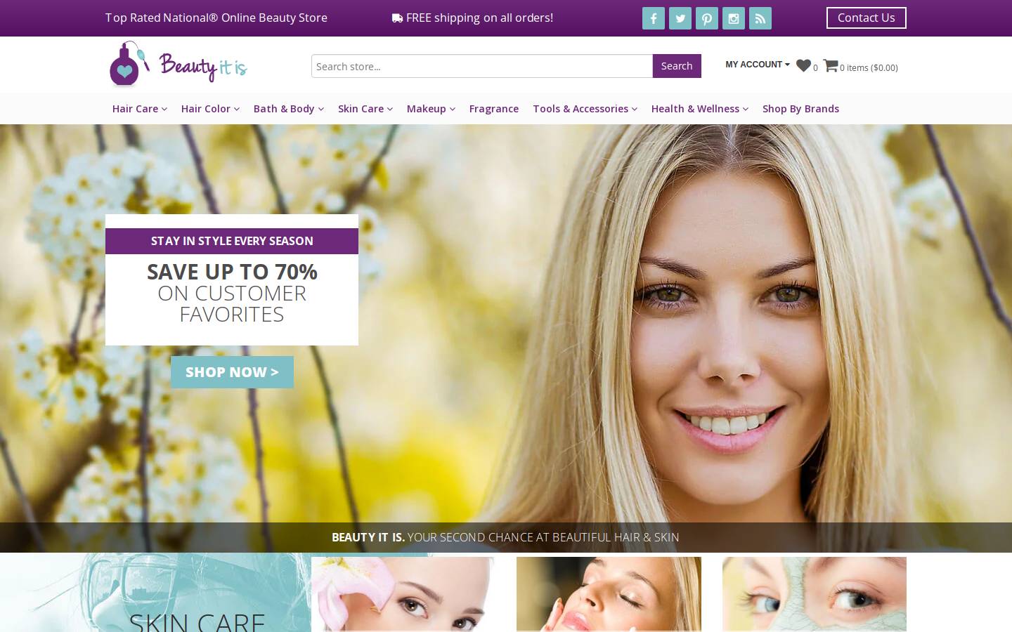 beautyitis.com homepage screenshot
