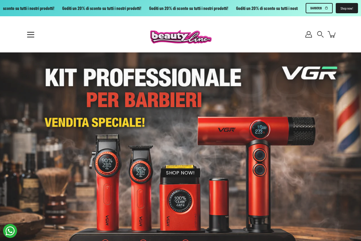 Beautyline homepage screenshot