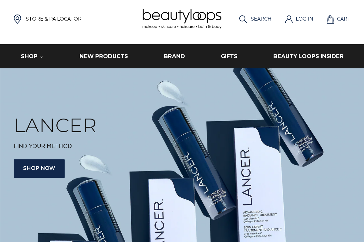Beauty Loops homepage screenshot