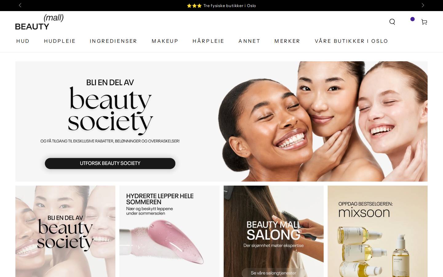 beautymall.no homepage screenshot