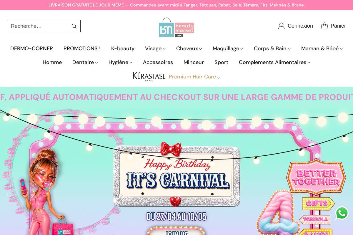 beautymarket.ma homepage screenshot