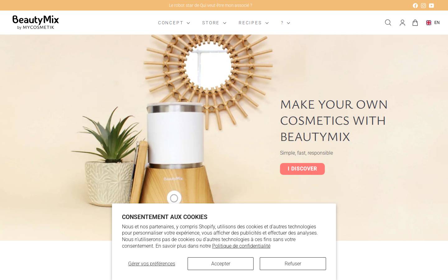 Beautymix homepage screenshot
