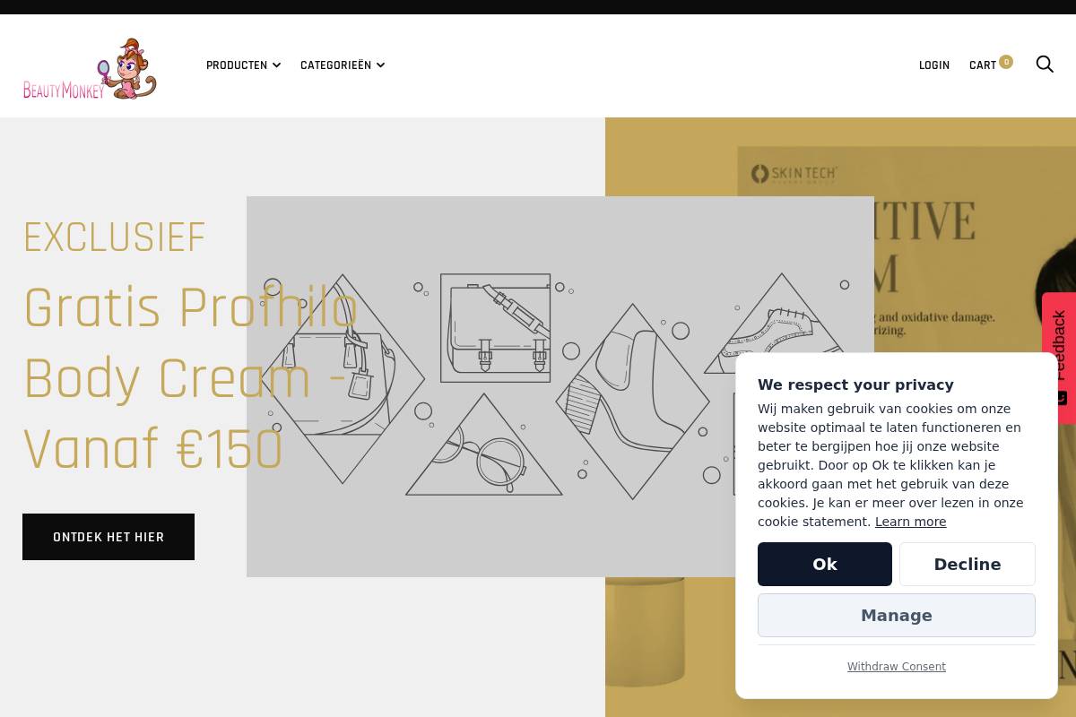 Beautymonkey homepage screenshot