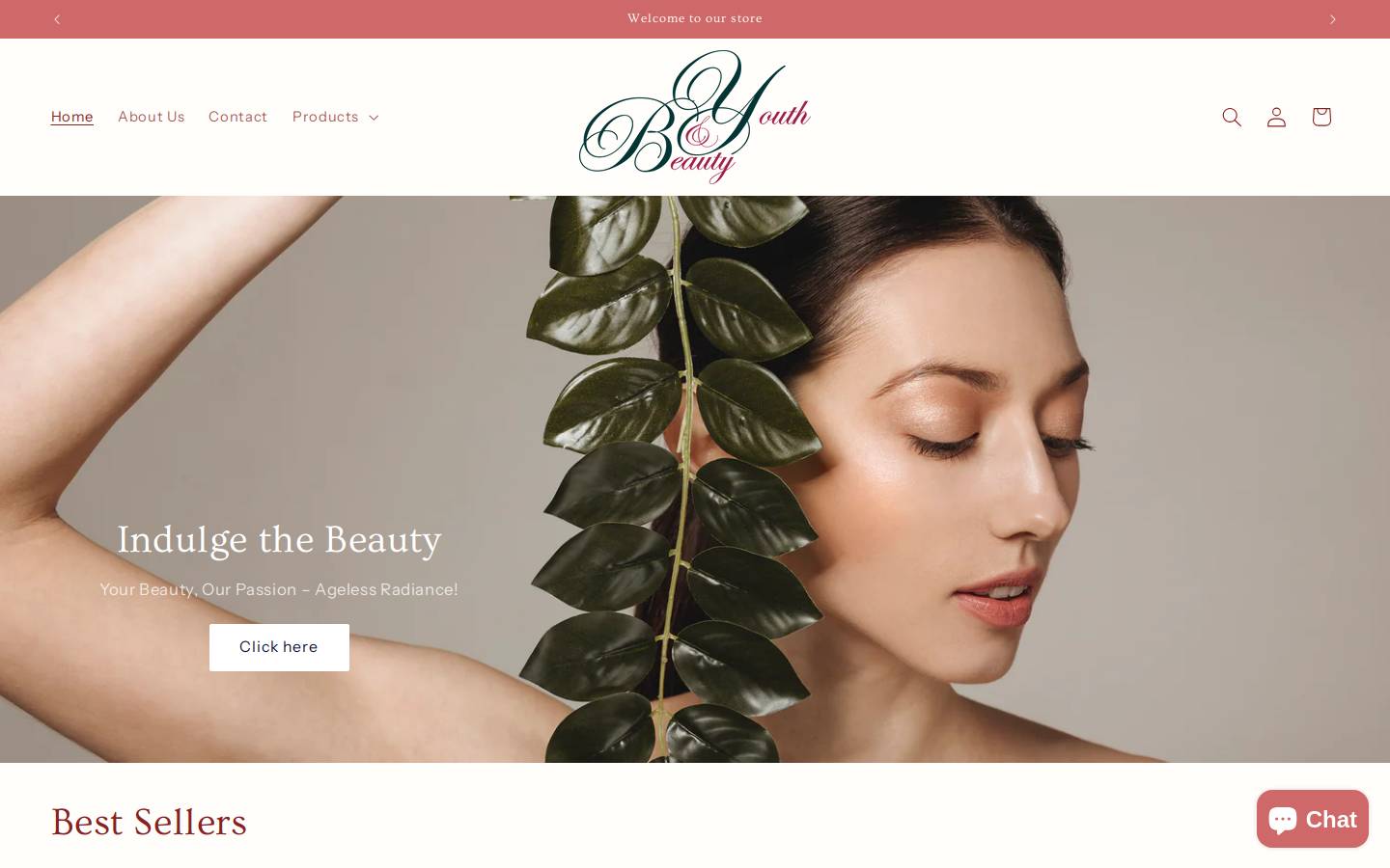 beautynyouth.com homepage screenshot