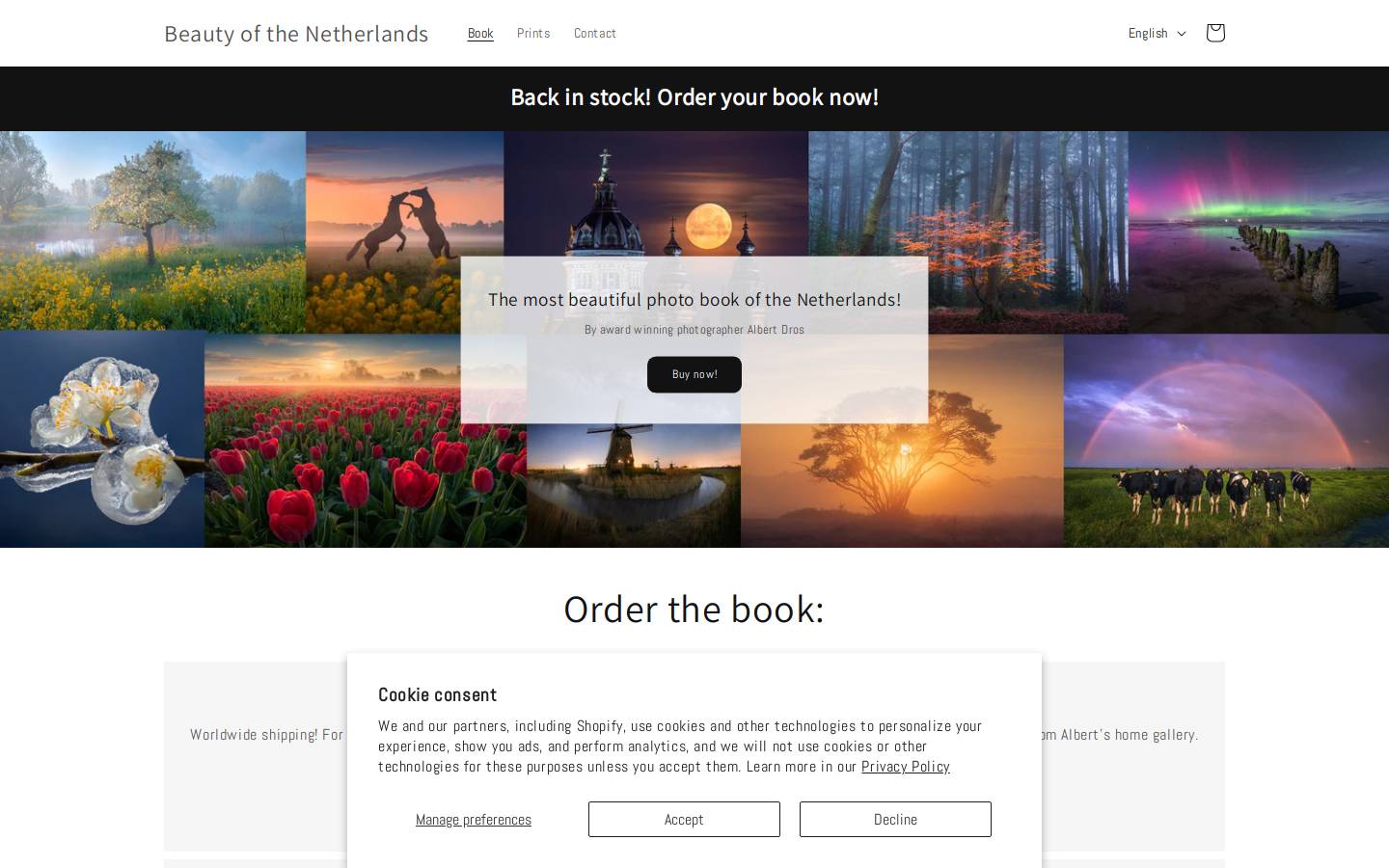 Beauty of the Netherlands Book homepage screenshot