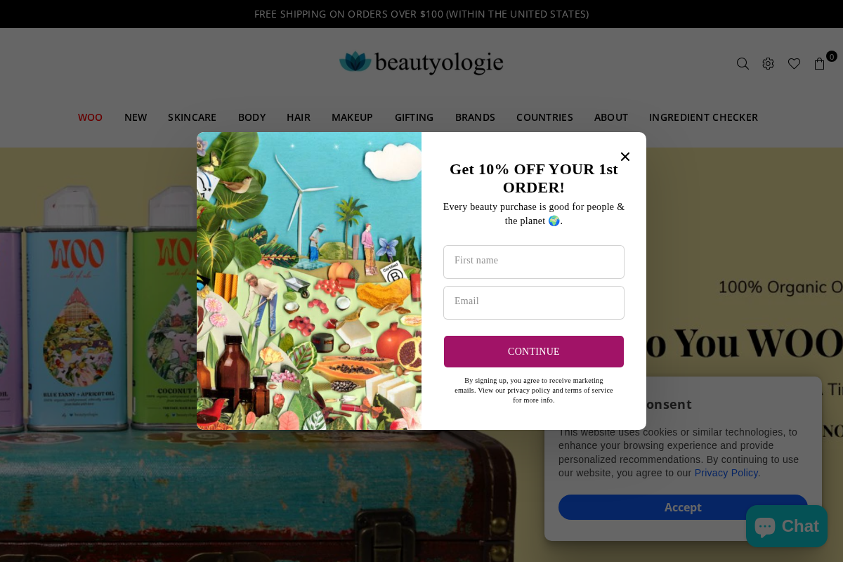Beautyologie homepage screenshot