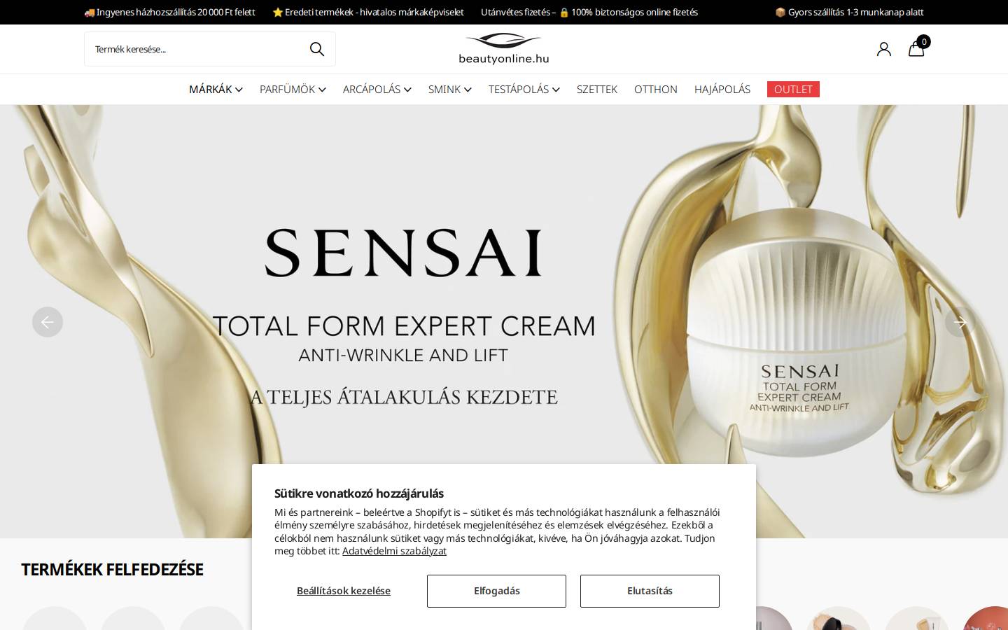 beautyonline.hu homepage screenshot