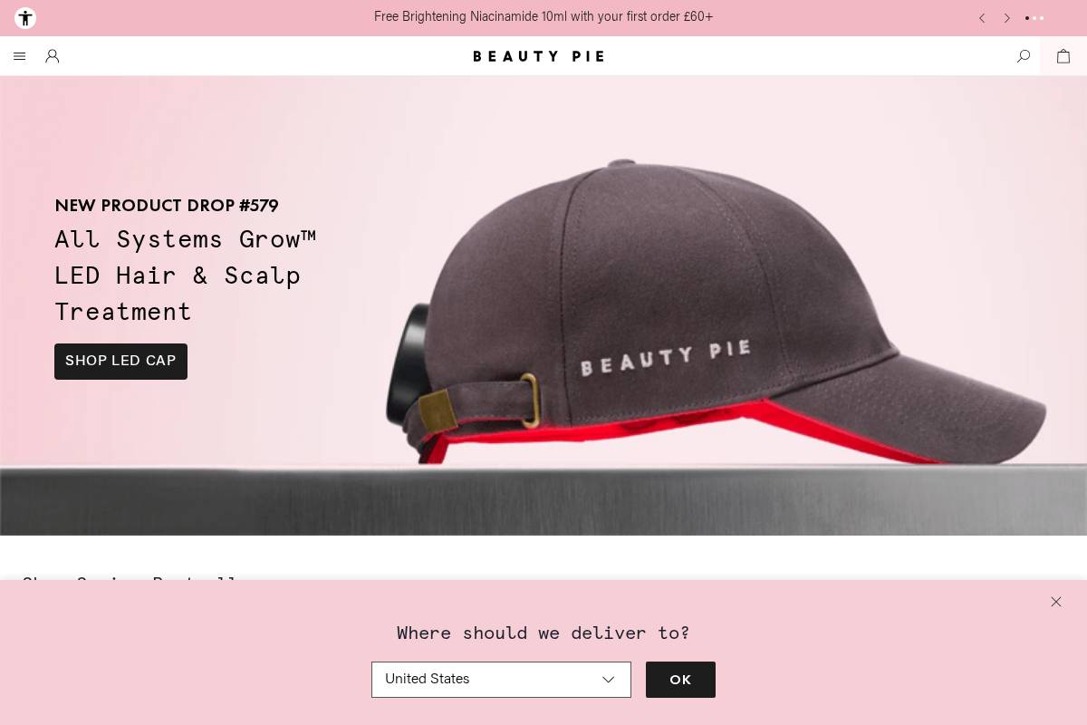 beautypie.com homepage screenshot