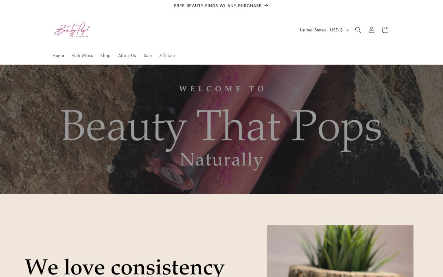 beautypopbychynalynn.com homepage screenshot