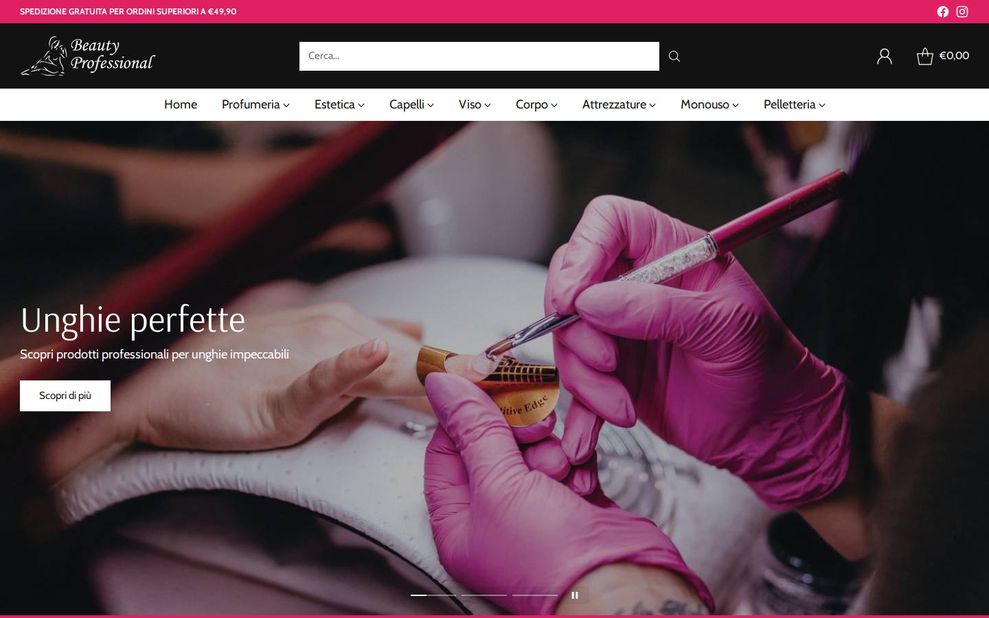 beautyprofessional.it homepage screenshot