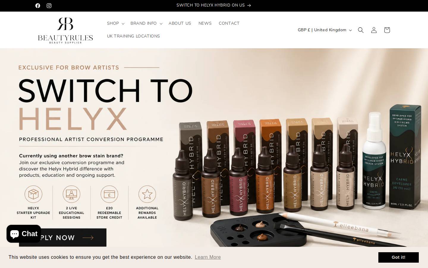 beautyrules.co.uk homepage screenshot