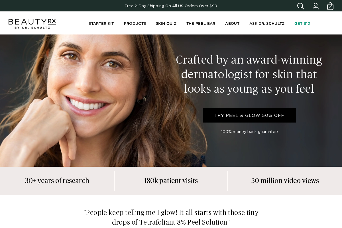 BeautyRx by Dr. Schultz homepage screenshot