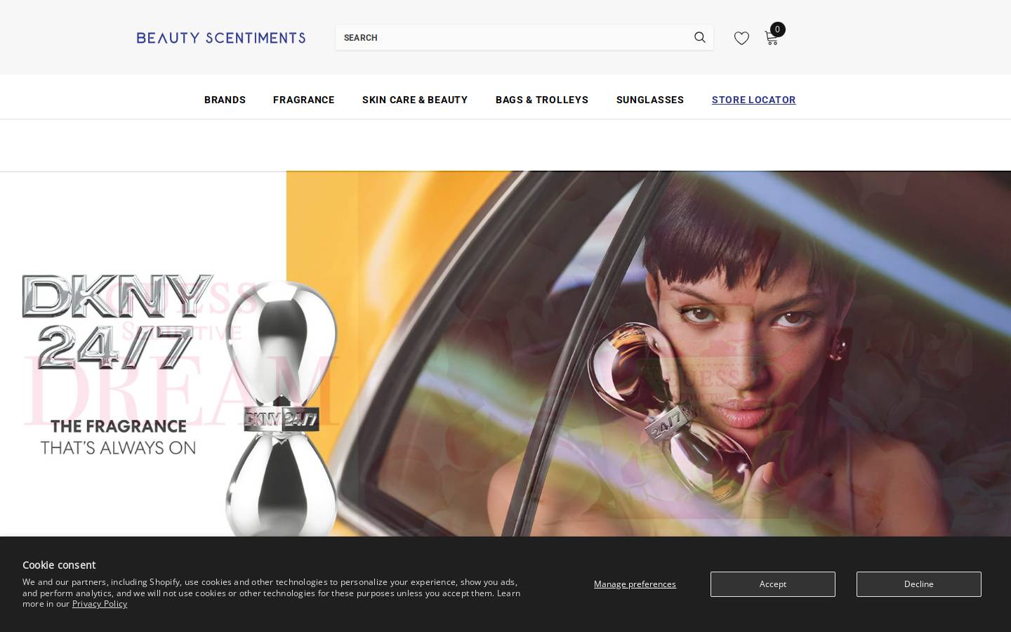 beautyscentiments.in homepage screenshot