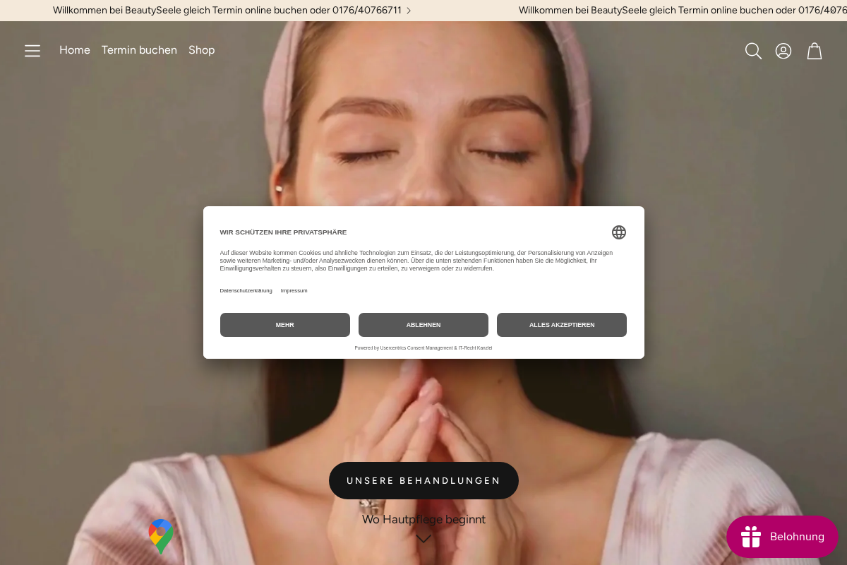 beautyseele.de homepage screenshot