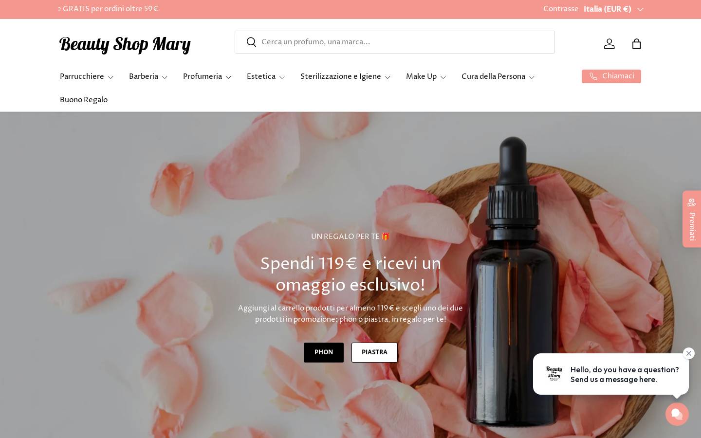 Beauty Shop Mary homepage screenshot