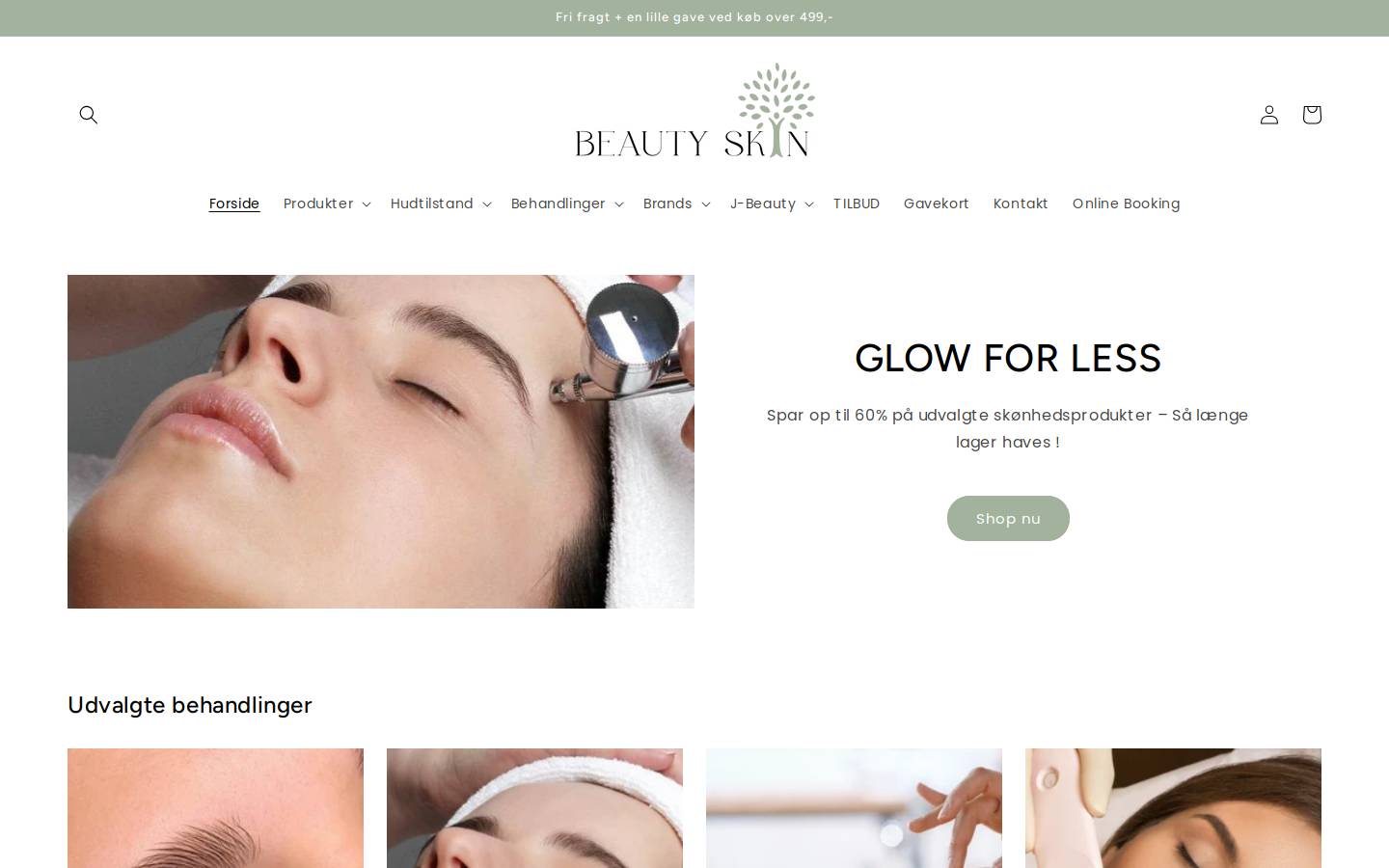 Beautyskinhorsens homepage screenshot