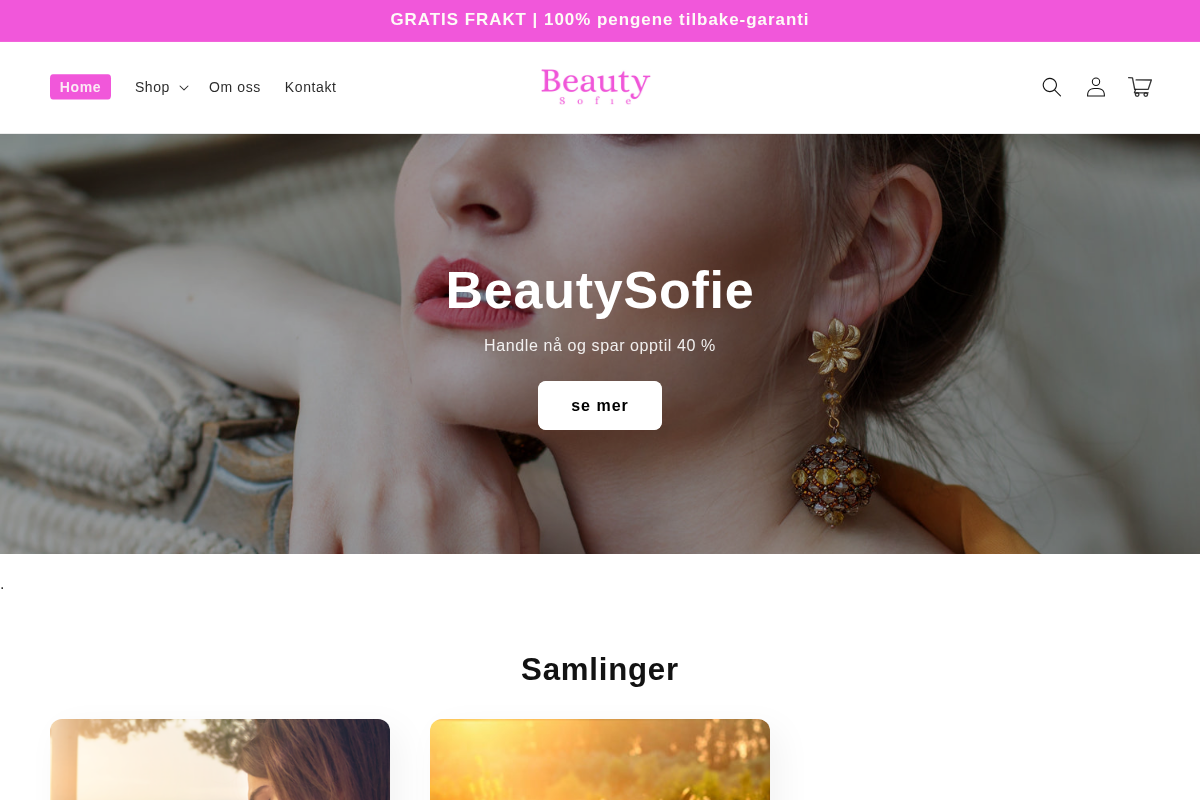 Beautysofie homepage screenshot
