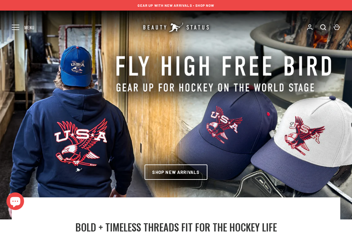 Beauty Status Hockey Co. homepage screenshot