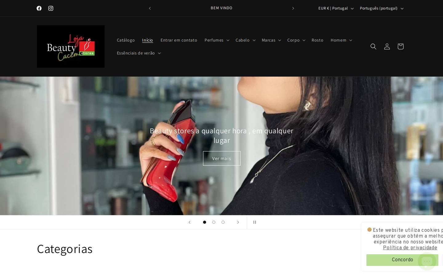 beautystoresshop.com homepage screenshot