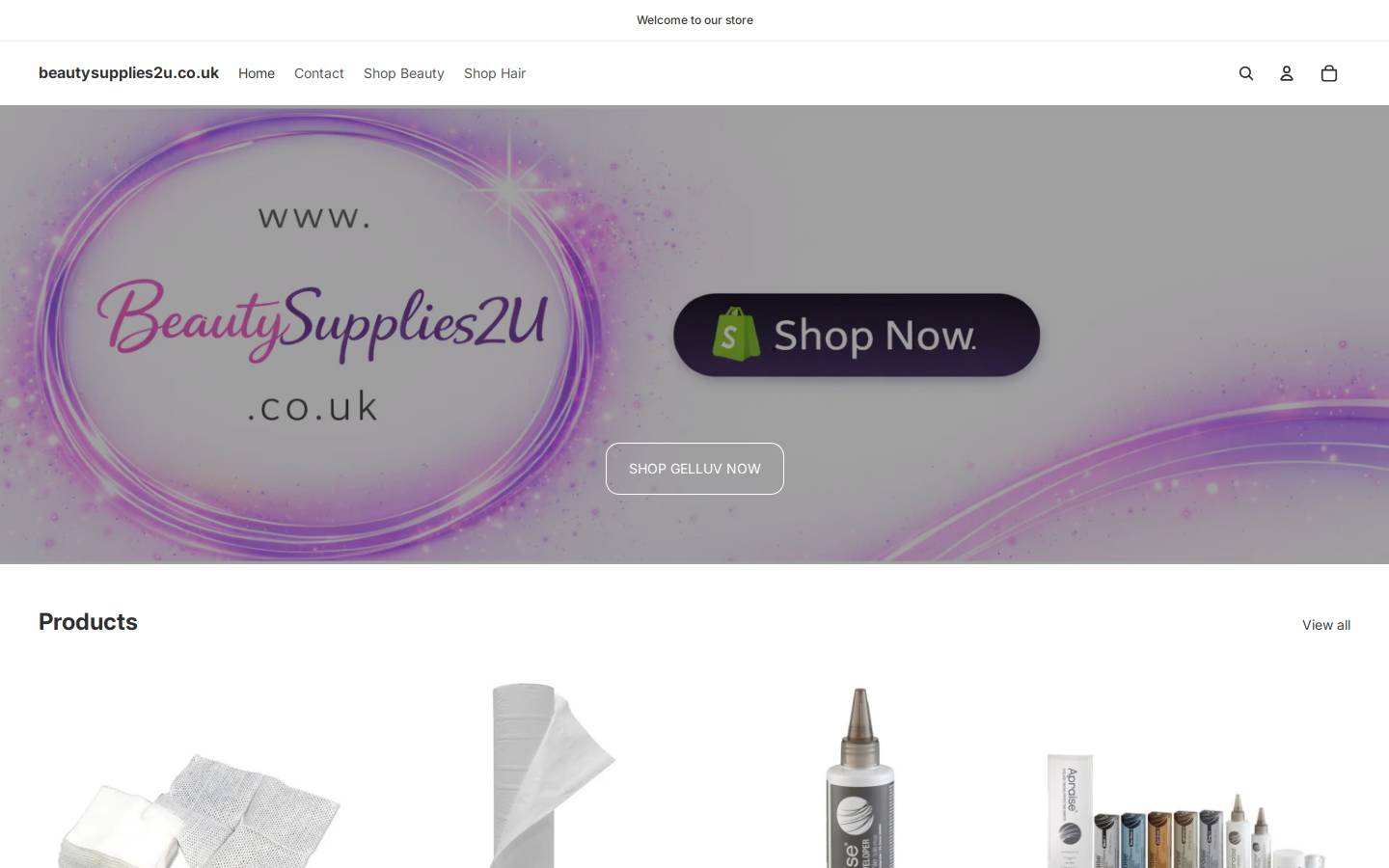 beautysupplies2u.co.uk homepage screenshot