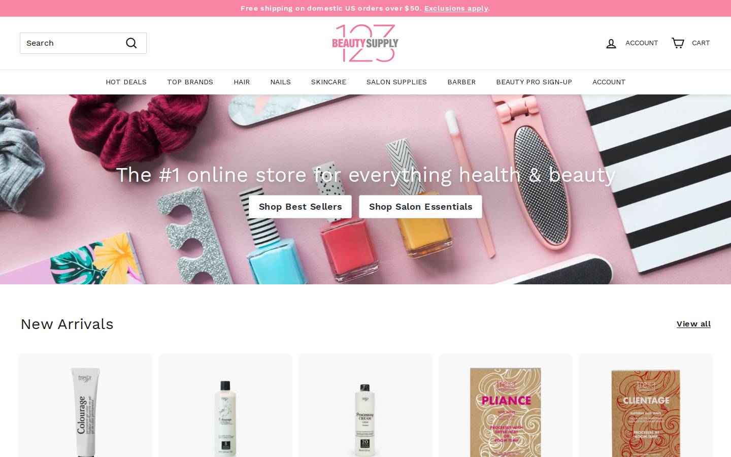 beautysupply123.com homepage screenshot