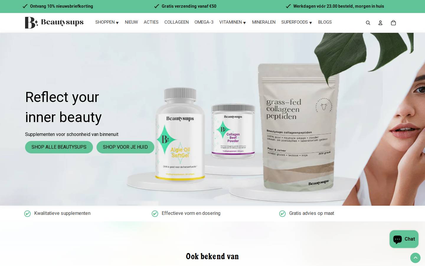 Beautysups homepage screenshot